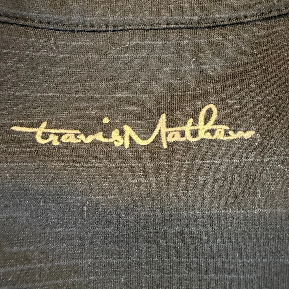 Travis Matthew Mens XL Black Heather Quarter Zip Pullover Golf Long Sleeve Shirt